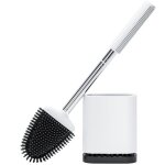 Brosse wc silicone, brosse de toilette silicone et support, balayette wc suspendu � s�chage rapide avec ...