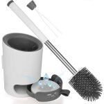 Brosse wc brosse de toilette en silicone antibactrienne balayette wc balai brosse ensemble avec support ...