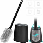 Brosse wc, brosse de toilette silicone, brosse wc suspendu avec support � s�chage rapide, brosse wc silicone ...