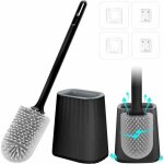 Brosse wc, brosse de toilette silicone, brosse wc suspendu avec support � s�chage rapide, brosse wc silicone ...