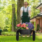 Brouette de jardin 2 roues brouette de jardin résistante en fer avec pneus Ø35cm charge max 100kg pour ... Brouette de jardin 2 roues brouette de jardin résistante en fer avec pneus Ø35cm charge max 100kg pour ...