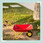 Brouette rose en m�tal pour enfants - outil de jardinage jouet