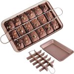 Brownie moule � g�teau carr� professionnel anti - adh�sif avec parois de s�paration et fond amovible[g3361] ...