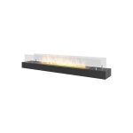 Sololed - brûleur au bioéthanol avec insert de plan de travail en inox noir mat 120cm avec verre Sololed - brûleur au bioéthanol avec insert de plan de travail en inox noir mat 120cm avec verre