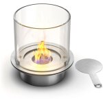 Frankystar - brleur thanol pour chemine 3 l, en acier inoxydable et verre tremp 30 cm