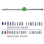Bruleur a' gaz gpl pour barbecue line'aire 50, pierre ste'atite, pierre de lave, plaque en fonte, robinet, ...