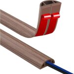 Brun?passe cable sol 3m goulotte passe cable sol, petit canal de cordons d'alimentation flexible pour ...