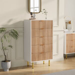 Bsmgsgn - commode chambre adulte, commode 4 tiroirs meuble de rangement en bois coiffeuse meuble tiroir ...