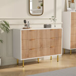 Bsmgsgn - commode chambre adulte, commode 6 tiroirs meuble de rangement en bois coiffeuse meuble tiroir ...