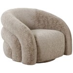 Bubble - fauteuil tissu velours textur beige pivotant