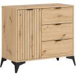 Petits - meubles - buffet 1 porte 3 tiroirs mao bois