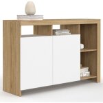 Buffet 110 cm malo bois et portes blanches