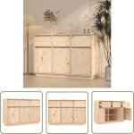 Buffet 110x34x75 cm bois massif de pin - buffet en bois - meuble de rangement - commode - bibliothque ...