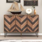 Buffet 120 cm, avec trois portes d'armoire, portes en placage de bois massif, cloisons r�glables, adapt� ...