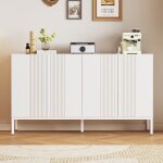 Dans les nuages - buffet 145 cm, rectangulaire, avec 4 portes de rangement, lignes pures, tagres ...