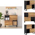 The living store buffet avec 2 portes 80x33x75 cm bois massif de manguier - rangement