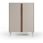 Buffet 2 portes en bois et m�tal h120cm - beige - boxy