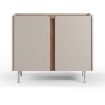 Buffet 2 portes en bois et m�tal l100cm - beige - boxy