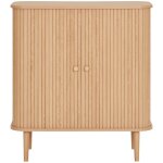 Ebuy24 - buffet 2 portes coulissantes en bois h87cm - bois clair - nikko