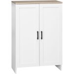 Homcom - buffet 2 portes 2 �tag�res bahut dim. 60 x 30 x 90 cm blanc effet bois clair
