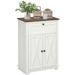 Buffet 2 portes �tag�re tiroir coulissant style rural chic fa�ades portes � croisillons poign�es m�tal ...