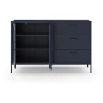 Drawer - buffet 2 portes en métal l140cm - bleu nuit - zio Drawer - buffet 2 portes en métal l140cm - bleu nuit - zio