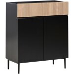 Buffet à 2 portes moderne en mdf placage bois de frêne clair avec 2 Étagères et 1 tiroir façade nervurée ... Buffet à 2 portes moderne en mdf placage bois de frêne clair avec 2 Étagères et 1 tiroir façade nervurée ...
