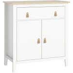 Buffet 2 portes novia aspect chne et blanc