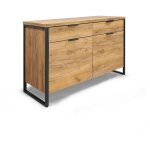 Buffet 2 portes 2 tiroirs pieds m�tal ron