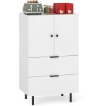Costway - buffet � 2 portes avec tiroirs et rangement 60 x 41, 5 x 102 cm , meuble bar sur pied avec ...