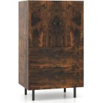 Costway - buffet � 2 portes avec tiroirs et rangement 60 x 41, 5 x 102 cm , meuble bar sur pied avec ...