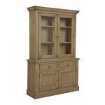 Buffet 2 portes vitres moulures - bois - marron - interior's