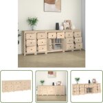 The living store - buffet 230x35x80 cm bois massif de pin - buffet - meuble de rangement - mobilier - ... The living store - buffet 230x35x80 cm bois massif de pin - buffet - meuble de rangement - mobilier - ...