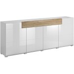 Petits - meubles - buffet 4 portes 1 tiroir jules blanc et bois Petits - meubles - buffet 4 portes 1 tiroir jules blanc et bois
