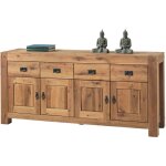 Buffet 4 portes chêne massif 193cm lodge casita - 193x50x88 cm - kayu meuble Buffet 4 portes chêne massif 193cm lodge casita - 193x50x88 cm - kayu meuble
