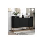 Modernluxe - buffet 4 portes sans poignée - pour salle à manger salon cuisine - contemporain - bois + ... Modernluxe - buffet 4 portes sans poignée - pour salle à manger salon cuisine - contemporain - bois + ...