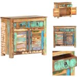 Buffet 70x35x65 cm bois de récupération massif - meuble d'appoint - buffet - commode - rangement - bois ... Buffet 70x35x65 cm bois de récupération massif - meuble d'appoint - buffet - commode - rangement - bois ...