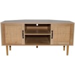 Concept - usine - artic - meuble tv d'angle 115 cm effet cannage