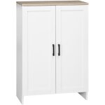 Buffet bahut 2 portes linoa bois clair et blanc