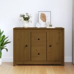 Maison chic - buffet, bahut, armoire de rangement marron miel 100x35x74 cm bois massif de pin fr198811 ...