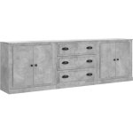 Buffet bahut commode armoire meuble de rangement organisateur cuisine salle de s�jour salons 3 pcs bois ...