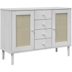 Buffet bahut commode armoire meuble de rangement organisateur cuisine salle de séjour salon aspect rotin ... Buffet bahut commode armoire meuble de rangement organisateur cuisine salle de séjour salon aspect rotin ...