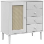 Buffet bahut commode armoire meuble de rangement organisateur cuisine salle de s�jour salon aspect rotin ...