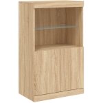 Buffet bahut commode armoire meuble de rangement organisateur cuisine salle de s�jour salon avec lumi�res ...