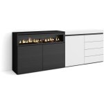 Buffet, bahut, meuble de rangement, 207x75x35 cm, chambre  coucher, pice, chemine lectrique, commode, ...