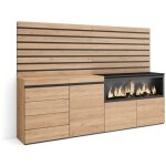 Buffet, bahut, meuble de rangement, 214x145x35 cm, chambre  coucher, pice, chemine lectrique xxl, ...