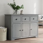 Design in - buffet, bahut, meuble de rangement bodo gris 115, 5x44x80 cm bois massif de pin cfw360328 ...