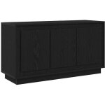 Buffet?bahut?meuble de rangement ch�ne noir 102 x 35 x 55 cm bois d'ing�nierie cfw85074
