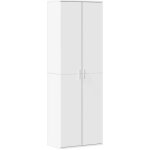 Buffet?bahut?meuble de rangement haut blanc 60x35x180 cm bois d?ing�nierie cfw94617