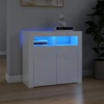 Design in - buffet, bahut, meuble de rangement avec lumires led blanc brillant 80x35x75 cm cfw623085 ...